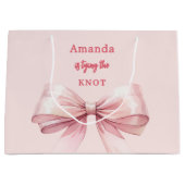 Sie bindet das knochenrosa Brautparty an Große Geschenktüte (Vorderseite)