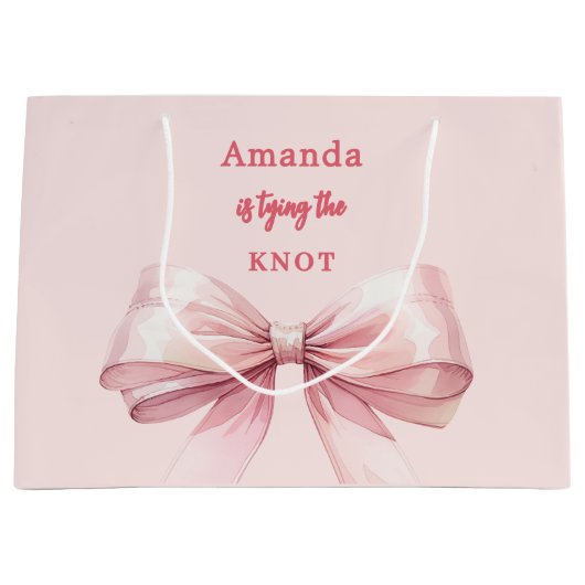 Sie bindet das knochenrosa Brautparty an Große Geschenktüte (Vorderseite)