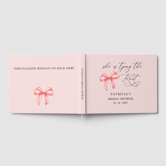 Sie bindet das knochenrosa Brautparty Gästebuch (Voll)