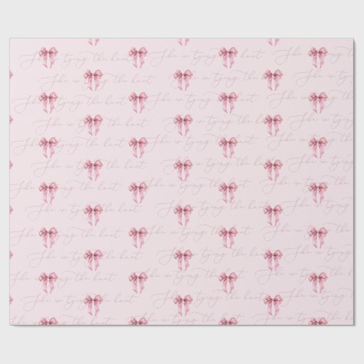 Sie bindet das knochenrosa Brautparty Geschenkpapier (Flach)