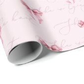 Sie bindet das knochenrosa Brautparty Geschenkpapier (Rolleneckpunkt)