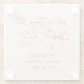 Sie bindet das knochenrosa Brautparty Glasuntersetzer (Rückseite)