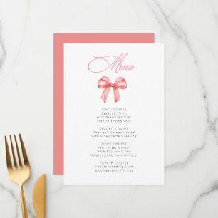 Sie bindet das knochenrosa Brautparty Menükarte