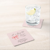 Sie bindet das knochenrosa Brautparty Rechteckiger Pappuntersetzer (Vor Ort)