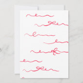 Sie bindet das knochenrosa rote Brautparty Einladung (Rückseite)