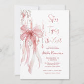 Sie bindet das knospenrosa Brautparty an Einladung (Vorderseite)