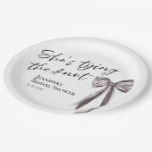 Sie bindet das Knot Black Bow Brautparty Pape Pappteller (Schrägansicht)