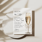 Sie bindet das Knot-Bow-Champagner-Brautparty Einladung