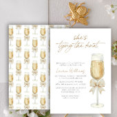 Sie bindet das Knot-Bow-Champagner-Brautparty Einladung