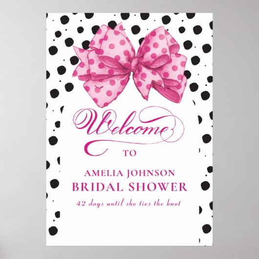 Sie bindet das "Knot-Brautparty-Begrüßungszeichen" Poster (Vorne)