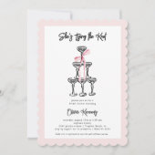 Sie bindet das Knot-Brautparty-Coquette Einladung (Vorderseite)