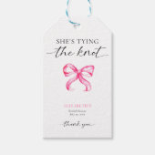 Sie bindet das Knot-Brautparty-Custom Geschenkanhänger (Vorderseite)