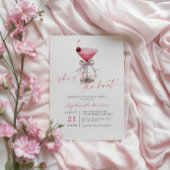 Sie bindet das knot-Hot-Pink-Brautparty Einladung