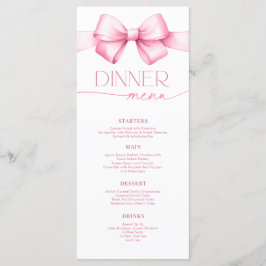 Sie bindet das Knot Pink Bow Brautparty Dinner Menükarte