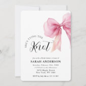 Sie bindet das Knot-Pink-Bug-Brautparty Einladung (Vorderseite)