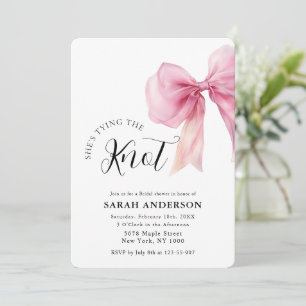 Sie bindet das Knot-Pink-Bug-Brautparty Einladung