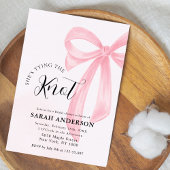 Sie bindet das Knot-Pink-Bug-Brautparty Einladung