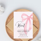 Sie bindet das Knot-Pink-Bug-Brautparty Einladung