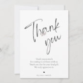 Sie bindet das Knoten-Brautparty Dankeskarte (Vorderseite)