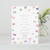 Sie bindet das Knoten-Brautparty Einladung (Stehend Vorderseite)