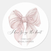 Sie bindet das Knoten-Brautparty Runder Aufkleber (Vorderseite)