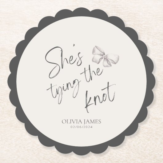 Sie bindet das Knoten-Brautparty Untersetzer (Vorderseite)