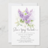 Sie bindet das Lila Brautparty der Blüte des Knote Einladung (Vorderseite)