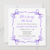 Sie bindet das Lila Brautparty der Knochen Einladung (Vorderseite)