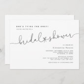 Sie bindet das Minimalistische Brautparty des Knot Einladung (Vorne/Hinten)