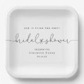 Sie bindet das Minimalistische Brautparty des Knot Pappteller (Vorderseite)