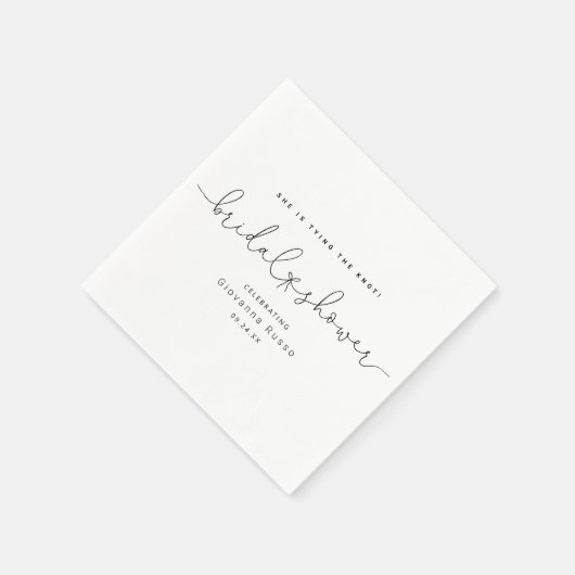 Sie bindet das Minimalistische Brautparty des Knot Serviette (Ecke)