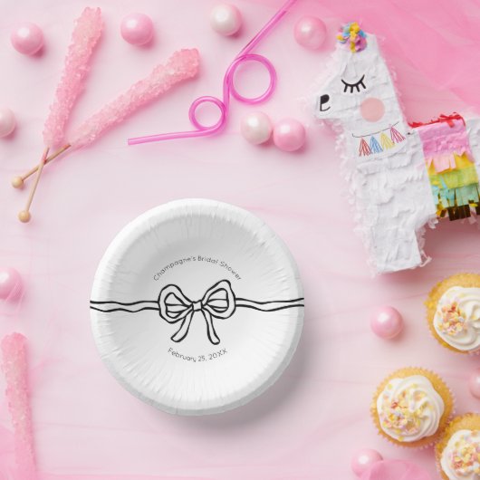 Sie bindet das moderne Brautparty des Knotens Pappteller (Party)