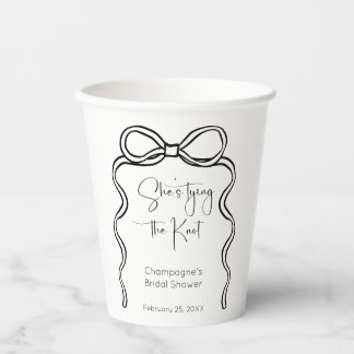 Sie bindet das moderne Skript-Brautparty von Knote Pappbecher