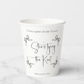 Sie bindet das moderne Skript-Brautparty von Knote Pappbecher (Rückseite)