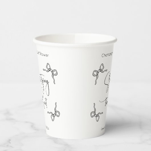 Sie bindet das moderne Skript-Brautparty von Knote Pappbecher (Links)