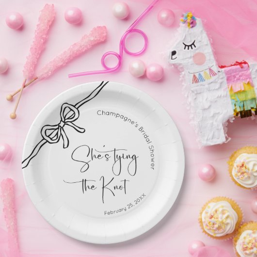 Sie bindet das moderne Skript-Brautparty von Knote Pappteller (Party)