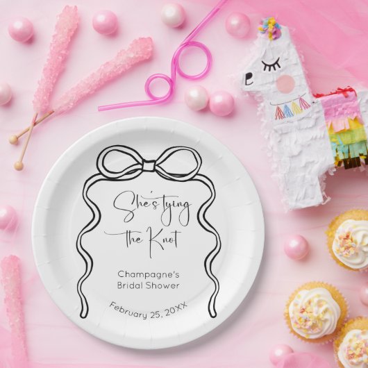 Sie bindet das moderne Skript-Brautparty von Knote Pappteller (Party)