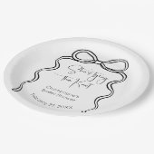 Sie bindet das moderne Skript-Brautparty von Knote Pappteller (Schrägansicht)