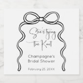 Sie bindet das moderne Skript-Brautparty von Knote Schaumweinetikett (Einzelnes Label)