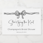 Sie bindet das moderne Skript-Brautparty von Knote Schaumweinetikett (Einzelnes Label)