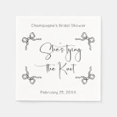 Sie bindet das moderne Skript-Brautparty von Knote Serviette (Vorderseite)