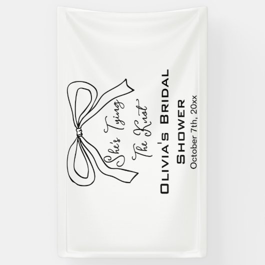 Sie bindet das Niedliche Black Bow-Brautparty des  Banner (Vertikal)