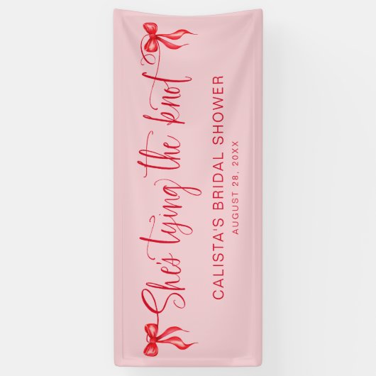 Sie bindet das Personalisierte Brautparty des Knot Banner (Vertikal)