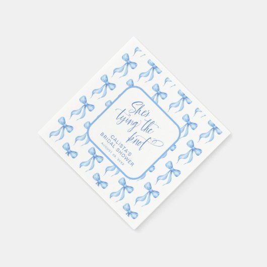 Sie bindet das Personalisierte Brautparty des Knot Serviette (Ecke)