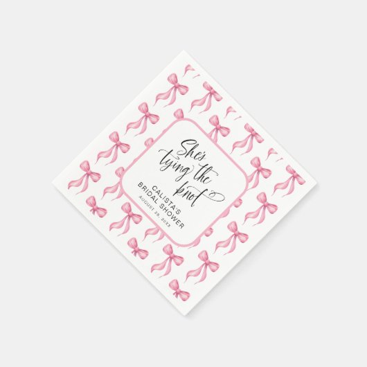 Sie bindet das Personalisierte Brautparty des Knot Serviette (Ecke)