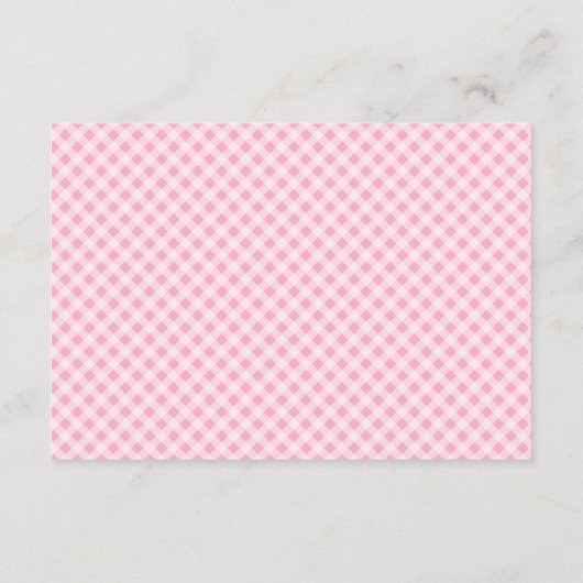 Sie bindet das Rezept für die Rosa-Bow-Dusche Begleitkarte (Rückseite)