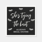 Sie bindet das Schwarz-Weiß-Brautparty Serviette (Vorderseite)