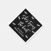 Sie bindet das Schwarz-Weiß-Brautparty Serviette (Ecke)