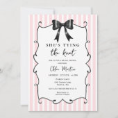 Sie bindet das schwarze Brautparty am Knoten Einladung (Vorderseite)