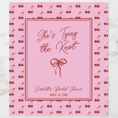 Sie bindet den Cocktail des Knot-Cherry-Brautparty Weinetikett